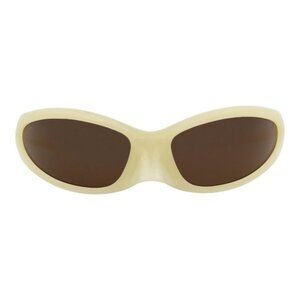 Balenciaga Unisex Shield/Wrap Yellow Yellow Brown Fashion Designer Eyewear